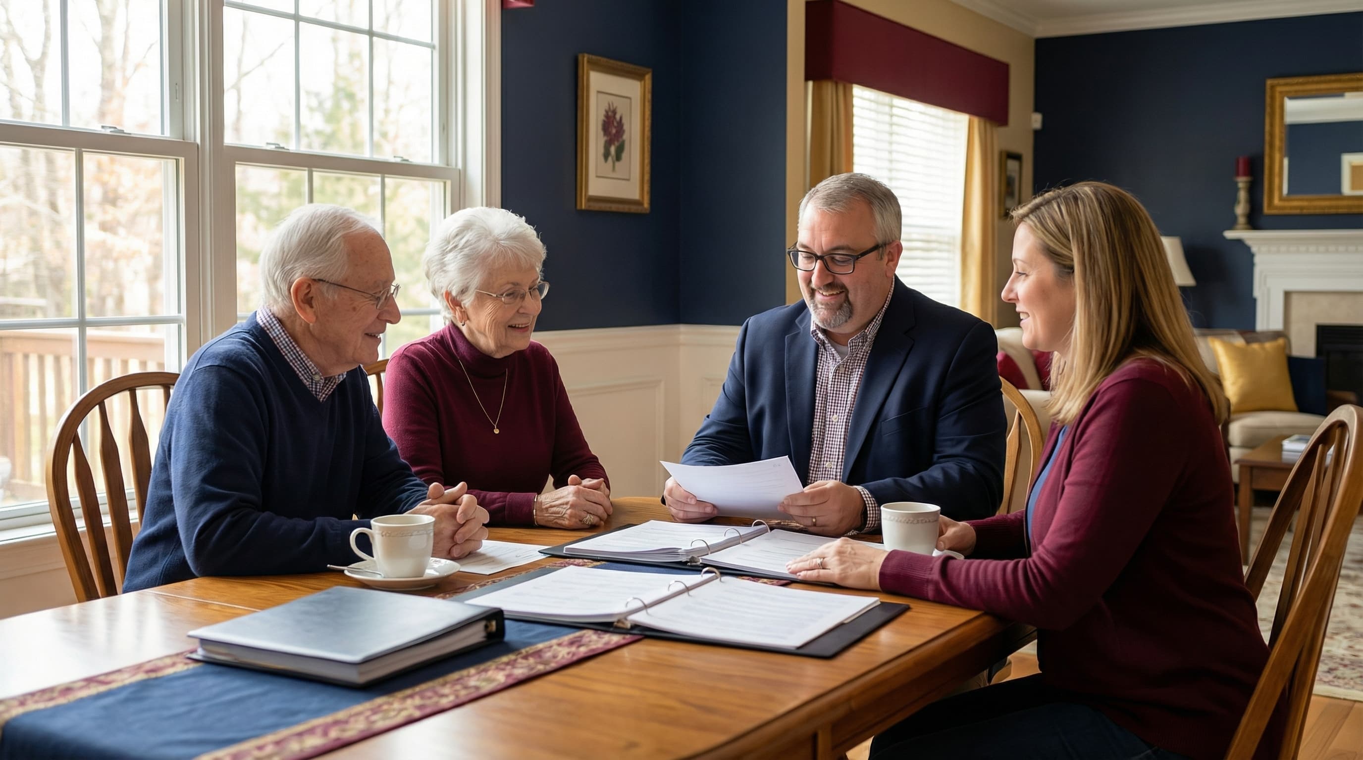 Ryan meeting with a multigenerational family